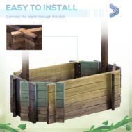 Wishing Well Planter, Wooden Raised Garden Bed, Ornamental Outdoor Flower Planter For Outdoor Garden - Image 5