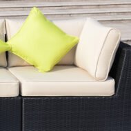 Outsunny 8 Pieces PE Rattan Corner Sofa Set With Thick Cushions, Aluminium Outdoor Rattan Garden Furniture Set With Glass Top Table, No Assembly Required, Black - Image 7