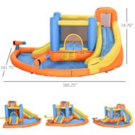 Kids Inflatable Water Slide 5-in-1 Bounce House Water Park Jumping Castle With Water Pool, Slide, Climbing Walls & 450W Air Blower - Image 3