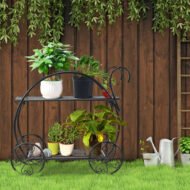 Heavy Duty Metal Flower Cart Plant Stand - Image 4