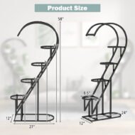 5 Tier Metal Plant Stand With Hanging Hook For Multiple Plants - Image 2