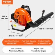 Backpack Leaf Blower 79CC 2-Cycle Gas Leaf Blower 930CFM Air Volume 184MPH - Image 7