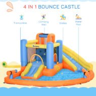Kids Inflatable Water Slide 5-in-1 Bounce House Water Park Jumping Castle With Water Pool, Slide, Climbing Walls & 450W Air Blower - Image 6