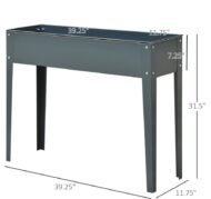 Metal Raised Garden Bed Planter Box 40 X 12 X 32 Dark Grey Durable Outdoor Gardening Solution - Image 4
