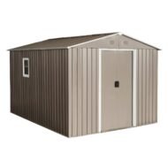 10ft X 8ft Outdoor Metal Storage Shed With Metal Floor Base,with Window,Grey - Image 9